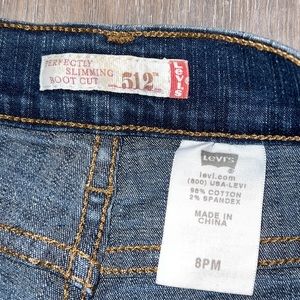 Levi's 512 Perfectly Slimming Sz 8 PM Boot Cut Women's Jeans Dark Wash Stretch